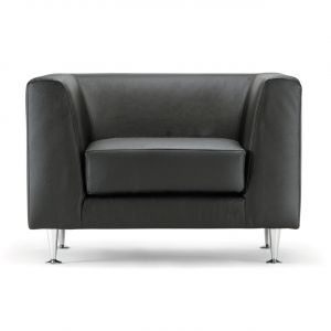 Fauteuil cuir noir Cube