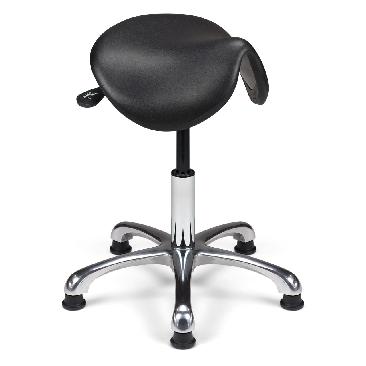 Tabouret selle de cheval ergonomique à roulettes ALIGHTUP - Noir