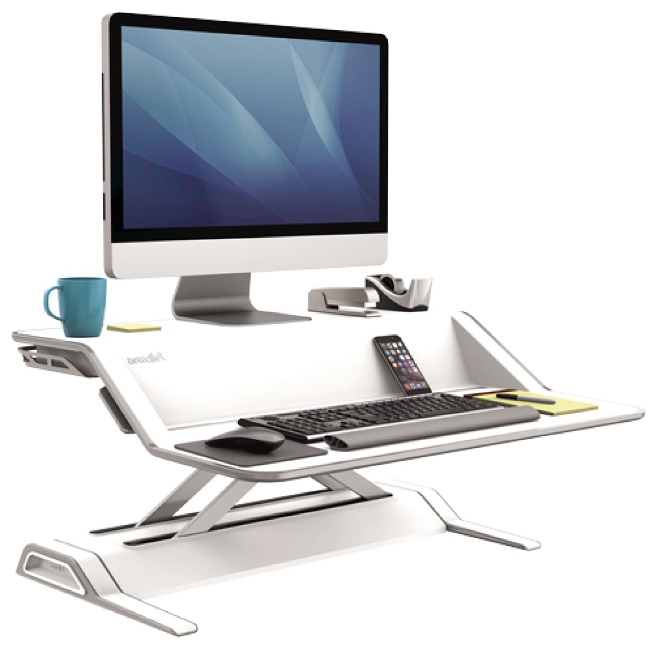 LOTUS™ RT Double écran - STATION DE TRAVAIL ASSIS-DEBOUT - NOIR OU BLANC  couleur plateforme noir