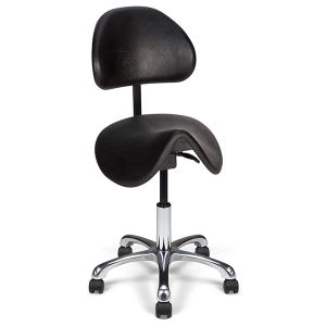 Tabouret selle de cheval ergonomique à roulettes ALIGHTUP - Noir