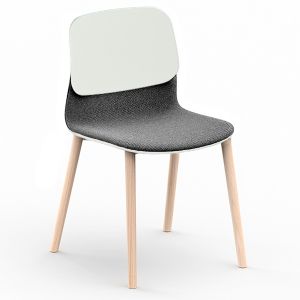 Chaise Klik tapissée pieds bois