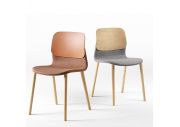 Chaise Klik tapissée pieds bois 5