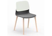 Chaise Klik tapissée pieds bois 1