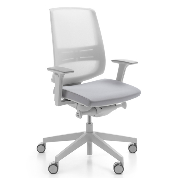 Chaise ergonomique blanche résille LightUp - Profim - Prosiege