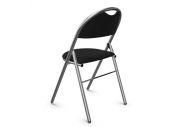 Chaise pliable Azar en tissu M1 et chromé 10