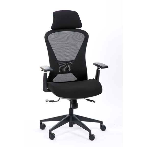 Chaise ergonomique noire avec têtière Polar - OfficePro - Prosiege