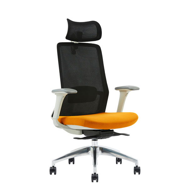 Chaise ergonomique noire avec têtière Polar - OfficePro - Prosiege