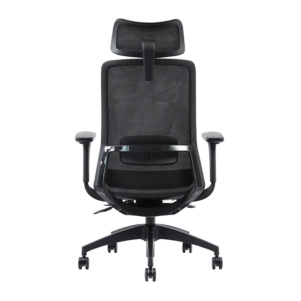 Chaise ergonomique noire avec têtière Polar - OfficePro - Prosiege