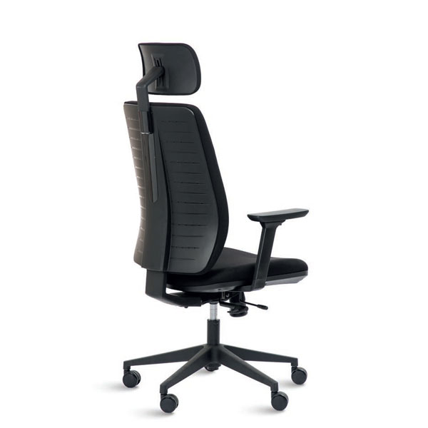 Chaise ergonomique noire avec têtière Polar - OfficePro - Prosiege