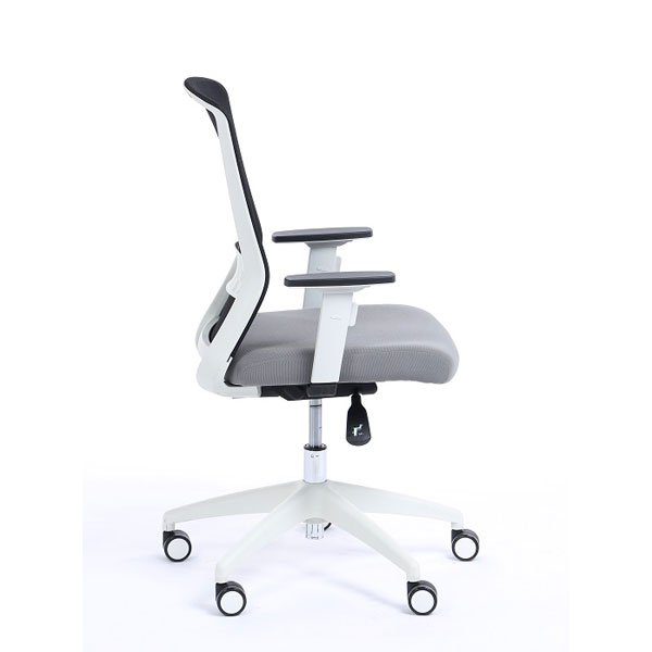 Fauteuil de bureau ergonomique MAXPRO BLANC, tissu et maille, avec