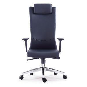 Fauteuil synchrone de direction en cuir véritable Cheverny