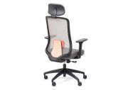 Chaise ergonomique noire avec têtière Lando 1