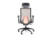 Chaise ergonomique noire avec têtière Lando 2