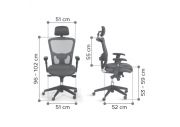 Fauteuil ergonomique en maille et tissu Manteca 10