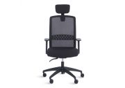 Fauteuil synchrone en maille avec têtière Scott noir 3