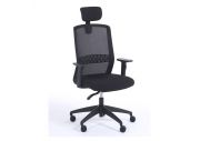 Fauteuil synchrone en maille avec têtière Scott noir 1