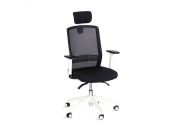 Fauteuil ergonomique blanc avec têtière Scott 3