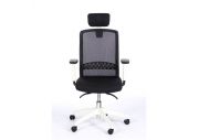 Fauteuil ergonomique blanc avec têtière Scott 1