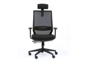Fauteuil de bureau accoudoirs 1D avec têtière Tecsy 1
