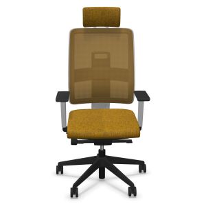 Fauteuil de bureau NPR Toleo blanc résille avec têtière