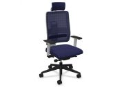 Fauteuil de bureau NPR Toleo blanc résille avec têtière 1