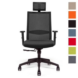 Chaise de bureau ergonomique avec appui-tête, accoudoirs 3d, soutien  lombaire réglables, fauteuil de bureau pour télétravail pivotant à haut  dossier confortable,noir IKI-Officechair-5-black-2 - Conforama