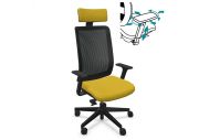 Fauteuil Wi-Max noir résille avec têtière 34