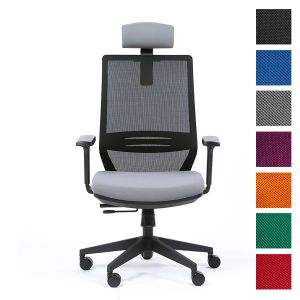 Fauteuil de bureau accoudoirs 1D avec têtière Tecsy