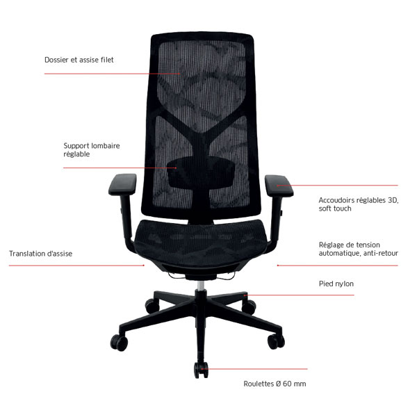 ERGO: FAUTEUIL DE BUREAU REGLABLE