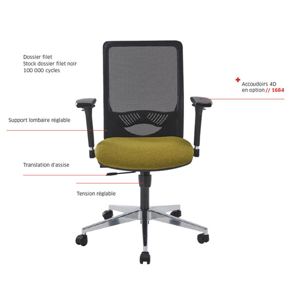 Fauteuil de bureau ergonomique tout résille Air - Sitek - Prosiege