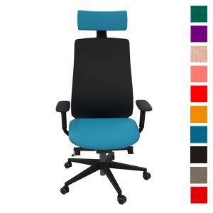 Fauteuil Eman noir résille avec têtière