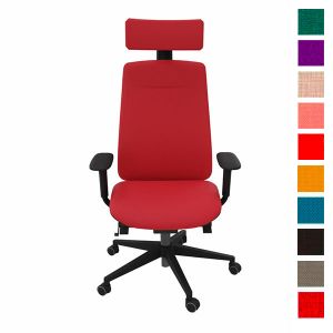 Fauteuil Eman noir tapissé avec têtière