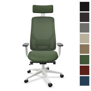 Fauteuil Eman blanc résille avec têtière