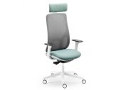 Fauteuil Eman blanc résille avec têtière 2