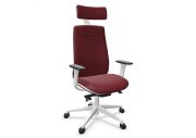 Fauteuil Eman blanc tapissé avec têtière 1