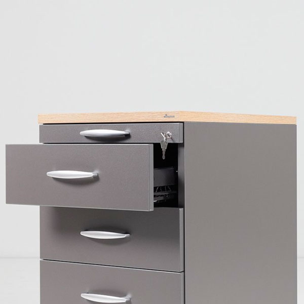 Caisson hauteur bureau 4 tiroirs avec plumier Op Lite - Maro - Prosiege