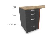 Caisson hauteur bureau 3 tiroirs avec plumier Op Lite 11