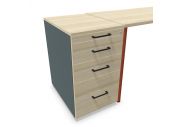 Caisson hauteur bureau 3 tiroirs avec plumier Op Lite 23