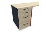 Caisson hauteur bureau 3 tiroirs avec plumier Op Lite 22