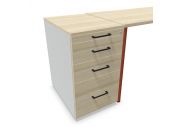 Caisson hauteur bureau 3 tiroirs avec plumier Op Lite 18