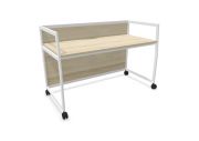 Bureau mobile avec panneau de séparation bas Wariant 1
