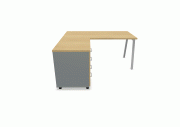 Bureau individuel avec retour caisson Ogi M 3