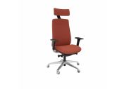 Fauteuil direction Eman noir tapissé avec têtière 1