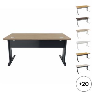 Bureau droit 160 x 80 cm avec passe-câbles et voile de fond Corial