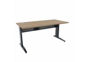 Bureau droit 160 x 80 cm avec passe-câbles et voile de fond Corial 1