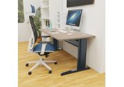 Bureau droit 160 x 80 cm avec passe-câbles et voile de fond Corial 2