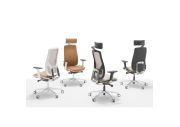 Fauteuil direction Eman noir tapissé avec têtière 3