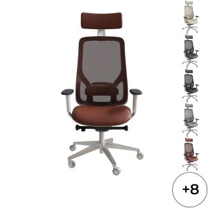 Fauteuil direction Eman blanc résille avec têtière
