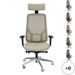 Fauteuil direction Eman noir résille avec têtière