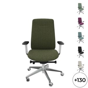 Fauteuil direction Eman blanc tapissé